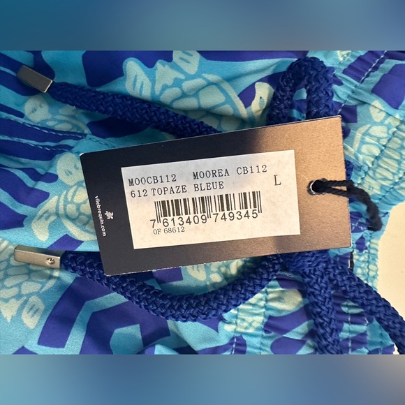 NWT Vilebrequin Men’s Swim Trunks Ronde Des Tortues Blue Topaz Moorea - Picture 6 of 12